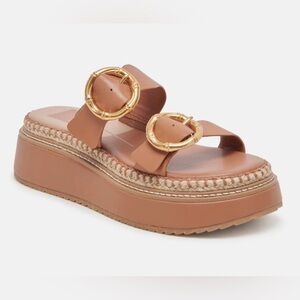 NWB Dolce Vita Women's Rysha Cider Brown Leather Sandal size 10